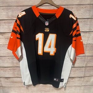 Men's Black and Orange Cincinnati Bengals Andy Dalton‎ Nike Jersey Size 52